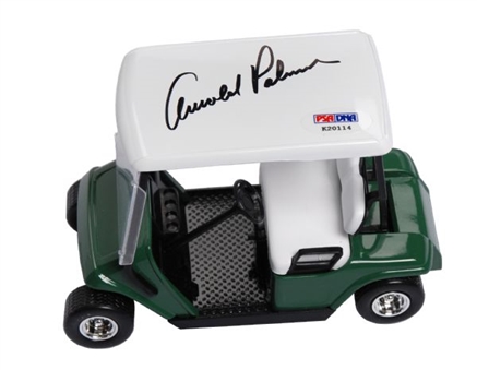 Arnold Palmer Signed 1/16 Scale Golf Cart Locking Coin Bank